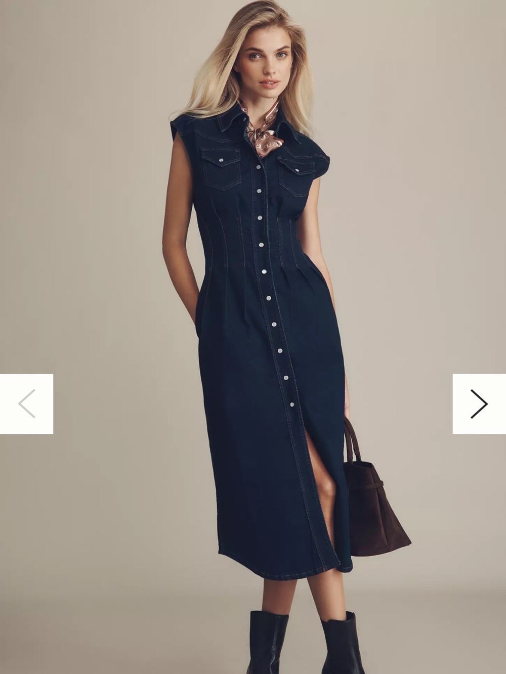 En Saison Eliana Sleeveless Midi Shirt Dress Size XS